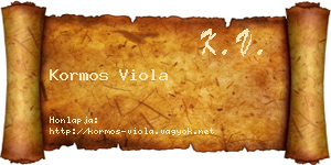 Kormos Viola névjegykártya